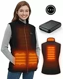 HEWINZE Polaire Gilet chauffant Femmes avec batterie incluse, veste chauffage usb, utilisée pour le ski, le camping, la pêche sur glace et d'autres activités de plein air