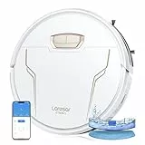 Laresar Clean Aspirateur Robot, 5000Pa avec Boost Auto pour Tapis, Robot Aspirateur Laveur 3 en 1, Aspirateur Robot Laveur Ultra Mince&Silencieux Poils d'animaux, Robot Aspirateur Contrôle Intelligent