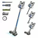 Aspirateur sans Fil, 400W 45KPa Aspirateur Balai sans Fil Puissant, 55Min Autonomie, Brosse Anti-emmêlement, Batterie Amovible, Aspirateur sans Sac avec LED Écran pour Tapis Poils d'animaux Sol Dur