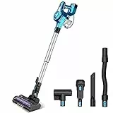 INSE Aspirateur Balai sans Fil 10 en 1, 25Kpa jusqu'à 45 Minutes, 250W Batterie Amovible, Grande Boîte à Poussière de 1,2 L pour Poils d'animaux Tapis [Classe énergétique A+++] (Bleu) S6