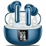AOVOCE Casque Bluetooth, casque sans fil Bluetooth 5.3, 42 heures d'autonomie, casque de sport avec 4 microphones, affichage LED, casque stéréo HiFi avec réduction du bruit ENC