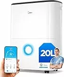 MIDEA Déshumidificateur d air Anti Moisissure 20L - WIFI/APP, Purification electrique avec ioniseur, Adsorbeur d'humidité auto, Mode Séchage du Linge & Anti-Condensation - Dehumidifier Idéal pour 50m²
