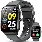 CASCHO Montre Connectée Femme Homme, 1.85' HD Smartwatch, 115+ Modes, Sport Tracker avec téléphonie Bluetooth,Montre Podomètre étanche IP68, Veille jusqu'à 30 Jours, iOS/Android - Gris Foncé