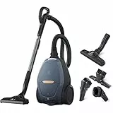 Electrolux Pure D8, Commandes à Distance, Aspirateur Traineau avec Sac, Ultra Silencieux, 57dB, Puissance Automatique Intelligente, Poignée avec Commandes et Affichage LED, PD82-8DB, Bleu Denim