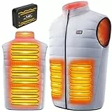LABEWVI Gilet chauffant, veste chauffante homme avec batterie incluse, 25000mAh 7,4V blouson chauffant homme, manteau Électrique avec 3 Niveau de chauffant | 6 zones chauffante
