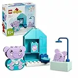 LEGO 10413 Duplo My First Mes Rituels Quotidiens - Le Bain, Jouet Éducatif pour Bébés Dès 18 Mois, Inclut 2 Figurines d'Éléphants, Facilite l'Apprentissage de la Propreté pour Les Jeunes Enfants