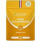 ACIDE HYALURONIQUE - Avec Collagène Marin - Riche en Vitamines A & C - Anti Rides, Anti Age & Articulations - Agit en Profondeur - Doypack 60 Gélules Vegan - Nutrimea - Fabriqué en France