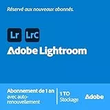 Adobe Lightroom incl. Lightroom Classic 1 TO | retoucher les photos, organiser et partager | IA générative |Abonnement de 1 an avec auto-renouvellement | PC/Mac