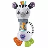 VTech - Hochet zèbre pour bébés à partir de 3 mois, adorable hochet conçu pour stimuler les sons et la motricité, premiers stades de développement, version ESP