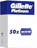 Gillette Platinum Lot de 50 lames de rechange pour rasoir classique pour homme