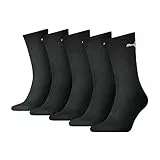 Puma Crew Chaussettes, Noir, 39/42 (Lot de 5) Unisexe