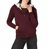Amazon Essentials Veste à capuche zippée en polaire, doublée de sherpa (disponible en grandes tailles) Femme, Bordeaux, L