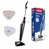Vileda Steam Plus Edition Triangulaire avec Power Pad, balai vapeur, performance de nettoyage hygiénique sans utilisation de produits chimiques, pour tous les sols durs et les moquettes