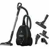 Electrolux Pure D8 GREEN, Aspirateur Traineau avec sac, Incroyablement Silencieux, 57dB, Ecoresponsable, 75% de matériaux recyclés, Multi surfaces, Puissance Automatique Intelligente, PD82-GREEN, Noir
