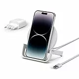 Belkin Chargeur à induction BoostCharge Stand 10 W (chargeur sans fil rapide certifié Qi pour iPhone, Samsung, Google, etc.), blanc
