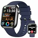 Montre Connectée Femme Homme, 1.83' Smartwatch avec Appel Bluetooth, Tensiomètre/Fréquence Cardiaque/SpO₂/Sommeil, Podometre, 123+ Mode Sport, Etanche IP68 Sport Bracelet Connecté pour Android iPhone