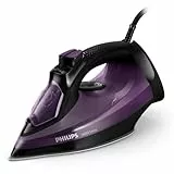 Philips Série 5000 Fer à Repasser Vapeur - 2400W, 45g/min, Effet Pressing 180g, Vapeur Verticale, Semelle SteamGlide Plus Noir/Violet (DST5030/80)
