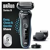 BRAUN Rasoir Electrique Homme Series 5 51-M4500cs, Etanche, 3 Lames Flexibles Pour Raser Doucement Le Visage et La Barbe, Coffret De Rasage Avec Tondeuse A Barbe Et Brosse De Nettoyage