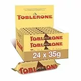 Toblerone - Barre au Chocolat au Lait avec Nougat au Miel et aux Amandes - Recette Originale - Format Familial - Présentoir de 24 barres (24 x 35g)