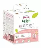 Love & Green Kit naissance (1 paquet de T1 + 1 paquet de lingettes + 1 Bio liniment + 1 lot de 24 cartes étapes)