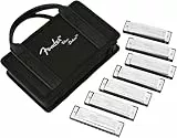 Fender Blues Deluxe 7 Set, Collection Complète pour les Musiciens, Comprend Sept Harmonicas dans des Tonalités Différentes, Avec étui et 2 ans de Garantie