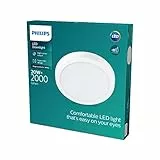 PHILIPS LED Magneos Plafonnier rond à montage en surface 12W, Blanc chaud 2700K, pour éclairage intérieur, salon et chambre à coucher, blanc