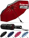 Repel Umbrella Parapluie de voyage coupe-vent pour la pluie – Ouverture automatique facile, parapluie durable et compact, cadre en fibre de verre robuste, auvent imperméable – Sac à dos, sac à main,