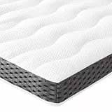 Amazon Basics Surmatelas de Mousse à Mémoire de Forme confortable, Très Moelleux, 180 x 200 x 7 cm, Blanc