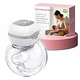 Tire Lait Electrique Main Libre Portable, Scellé Anti-Fuite, 12 niveaux & 3 modes, Poids léger, sans BPA, Écran LCD, Brides de 21/24mm (1 pièce)