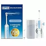 Oral-B Oral Health Center Hydropulseur Dentaire, Jet Dentaire, 1 Canule Oxyjet, 1 Canule Water Jet, 4 Jets d'Eau et 5 Pressions, Nettoyeur Interdentaire et Plaque Dentaire, Rechargeable