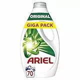 Ariel Lessive Liquide Original, 70 Lavages, Action Détachante en Un Seul Lavage, Formule Concentrée, Technologie Anti-taches, Pré-traitement des Taches, Efficace à Chaque Lavage, Fabriqué en France