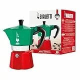 Bialetti - Collection Moka Express Italia: La Cafetière Expresso Iconique, Qui Fait Du Véritable Café Italien, Cafetière Moka 6 Tasses (270 Ml), Aluminium, Coloré En Rouge, Vert Et Argent