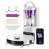 Eureka E20 Plus Robot Aspirateur de 8000 Pa avec Station de Vidange Automatique sans Sac, Robot Aspirateur Laveur Anti Enchevêtrement, Évitement d'obstacles 3D, Autonomie de 180 Minutes, DuoDetect AI
