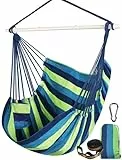 Chihee Sièges Suspendus Chaise Hamac Solide en métal Pliable Barre d'écartement Portable Chaise Suspendue Max 500 lbsSiège Confortable Patio pelouse Coton mélangé pour Confort supérieur Durabilité