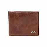 Fossil Portefeuille pour hommes Ryan, Portefeuille en cuir brun foncé 10,8 cm L x 1,91 cm l x 8,89 cm H ML3729201