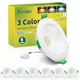 Fondiiz Lot de 6 Spot LED Encastrable 4W, Spots de Plafond Encastré 68mm Blanc Chaud 3000K Blanc Neutre 4500K Blanc Froid 6000K Réglable, IP44 Éclairage Salle de Bain Économie d'Énergie pour Cuisine
