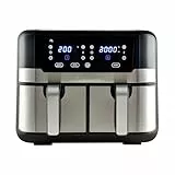 MasterPRO Rocket Duo 900 | Friteuse sans Huile | Noir | Contenance 9 L et 2100 W | Avec Écran LED Tactile et Panier Antiadhésif | Friteuse à air | 11 Fonctions en 1