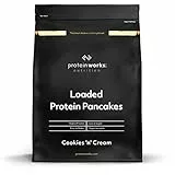 THE PROTEIN WORKS - Pancakes Protéinés | Mélange pour crêpes Premium | Snack Idéal | Petit-Dejeuner protéiné | 16 Portions | Cookies Crème | 1kg