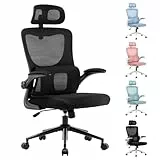 LIYURUI Chaise de Bureau Ergonomique, avec Hauteur et Appui-tête réglables, Support Lombaire, Maille Respirante, accoudoirs rembourrés, Chaise Inclinaison à 125°, pivotante à 360°