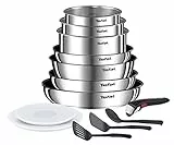 Tefal Ingenio Emotion Batterie de cuisine 13 pièces, Acier inoxydable, Empilable, Garantie 5 ans, Revêtement antiadhésif, Induction L897DS04