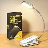Glocusent Posh Premium Lampe Livre avec Minuterie,Lampe Lecture Rechargeable 16 LED, Fonctionne 160hrs,Soin des yeux 1800K sur Liseuse Lampe,3 Couleurs,5Niveaux de Luminosité,Parfaite pour Lecteurs