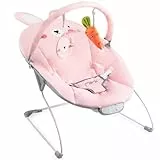 Transat balancelle MoMi GLOSSY pour bébés jusqu’à 9 kg, harnais de sécurité 3 points, cadre métallique avec pieds antidérapants, poids 1,7 kg, dimensions 58 x 49 x 53 cm