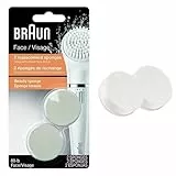 BRAUN Appareil de Nettoyage Face Éponge Beauté pour un Massage Pénétrant de la Crème dans l'Épiderme - Lot de 2 Brosses de Remplacement