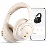 1Mii Y8+ Casque Bluetooth sans Fil à Réduction de Bruit Active Hybride, Son LDAC Hi-Res Audio, 75H d'Autonomie, EQ in App, Confortable et Pliable Casque Over-Ear - Blanc Crème