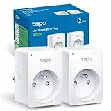 Tapo Prise Connectée WiFi, Prise Intelligente compatible avec Alexa et Google Home, 10A Type E, Contrôler le radiateur, la cafetière, la lampe à distance, aucun hub requis, Tapo P100(FR) 2 Pack