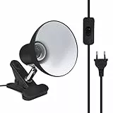 Klarlight Lampe à Pince E27 avec prise Européenne et Interrupteur, Rotation de 270 Degrés Support Douille Vis Edison, Support de Lampe de Bureau, AC 85-265V (Noir - Sans Ampoule)