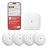 X-Sense Détecteur de Fuite d'eau Connecté avec Station de Base SBS50, Détecteur d'eau Wi-FI avec Alarme 110 DB, Portée Jusqu'à 500 m, Idéal pour Cuisines, sous-sols, Salles de Bains, SWS55