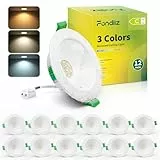 Fondiiz Lot de 12 Spot LED Encastrable 68mm, 4W Spots de Plafond Blanc Chaud 3000K Blanc Neutre 4500K Blanc Froid 6000K Réglable, IP44 Éclairage Encastré Salle de Bain Économie d'Énergie pour Cuisine