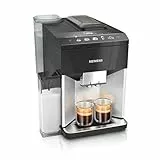 SIEMENS, machine à café tout automatique, EQ500, aromaDouble Shot, autoMilk Clean, ceramDrive, bandeau coffeeSelect, fonction double tasse, Noir/Argenté, TQ513R01