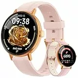 Montre Connectée Femme pour Samsung,iPhone,Android,1.27' Montre Connectée Femme Appel Bluetooth,Voix de l'IA,Smartwatch Moniteur de Fréquence Cardiaque,Sommeil,SpO2,Étanche IP68,110+ Modes Sport-Rose